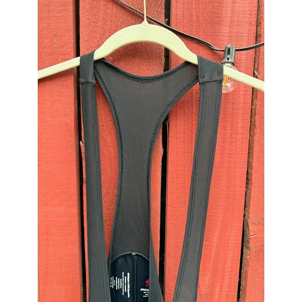 Specialized SBCU Men's Large Cycling Bib Shorts Black Red Padded 80/20 Spandex